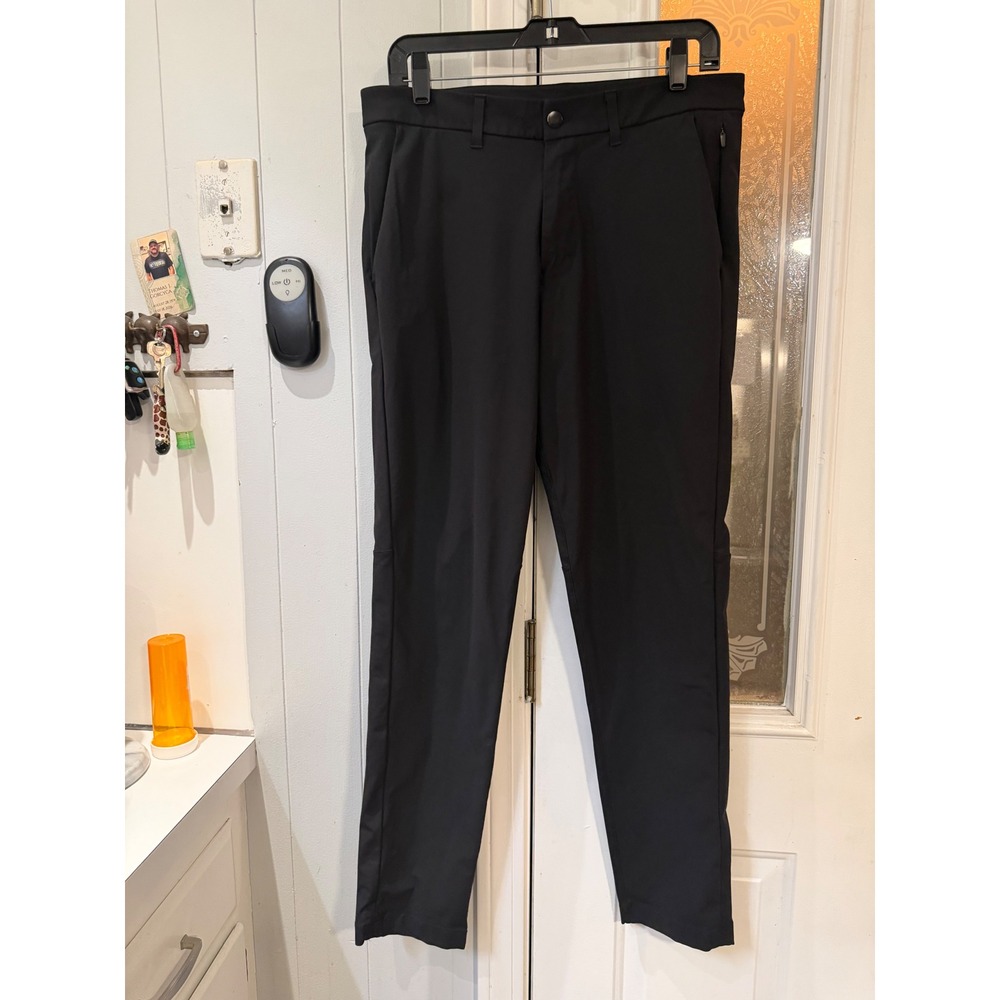 Lululemon Commission Slim Fit Pant 32 Black Warpstreme Chino Trousers